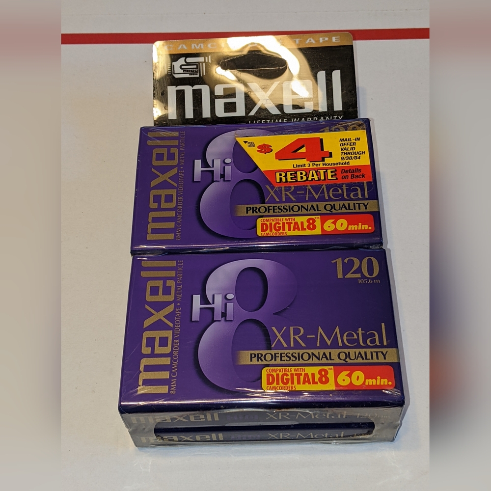 Lot Of 4 Maxell Videotapes XR-Metal Hi8 120 Professional Camcorder P6-120 XR NEW